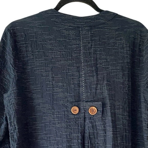 JOHN MARK NWOT TEXTURED NAVY BLUE COTTON BUTTON FRONT JACKET | SMALL - Picture 7 of 9